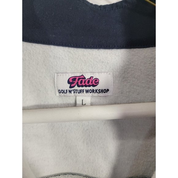 Fade‎ Golf N' Stuff Workshop Sz Large Pullover Sweatshirt Fade 1/4 Zip Navy Gray - Picture 5 of 10